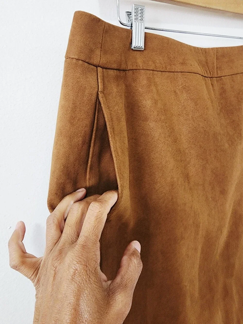 J. Crew Rust Brown Faux Suede Mini Skirt Size 14